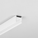 2m aluprofil LEVEL12 C/U1 - Hvid lakeret, påbygning, LED skinne