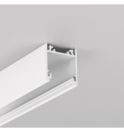 1m aluprofil LINEA20 EE7F/TY - Hvid lakeret, påbygning, LED skinne