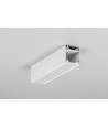 1m aluprofil LINEA20 EE7F/TY - Hvid lakeret, påbygning, LED skinne