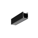2m aluprofil LINEA20 EE7F/TY - Sort anodiseret, påbygning, LED skinne