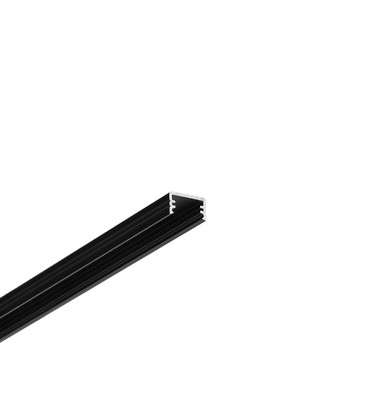 1m aluprofil SLIM8 AC2/Z - Sort anodiseret, påbygning, LED skinne