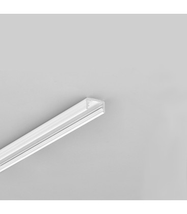 1m aluprofil SLIM8 AC2/Z - Hvid lakeret, påbygning, LED skinne