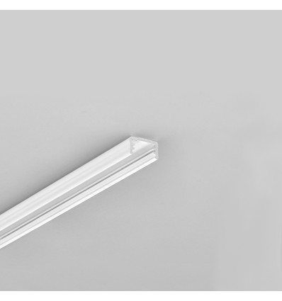 1m aluprofil SLIM8 AC2/Z - Hvid lakeret, påbygning, LED skinne