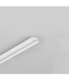 1m aluprofil SLIM8 AC2/Z - Hvid lakeret, påbygning, LED skinne