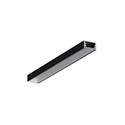 1m aluprofil SLIM8 AC2/Z - Sort anodiseret, påbygning, LED skinne
