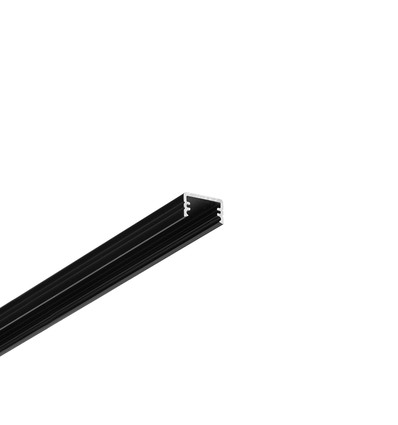 2m aluprofil SLIM8 AC2/Z - Sort anodiseret, påbygning, LED skinne