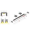 2m aluprofil SLIM8 AC2/Z - Sort anodiseret, påbygning, LED skinne