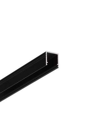 1m aluprofil SMART10 AC2/Z - Sort anodiseret, påbygning, LED skinne