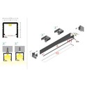 40 stk. 2m aluprofil SMART10 AC2/Z - Sort anodiseret, påbygning, LED skinne