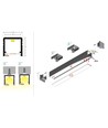 40 stk. 2m aluprofil SMART10 AC2/Z - Sort anodiseret, påbygning, LED skinne