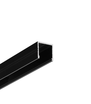 1m aluprofil SMART16 BC3/U4 - Sort anodiseret, påbygning, LED skinne