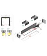 2m aluprofil SMART16 BC3/U4 - Ubehandlet aluminium, påbygning, LED skinne