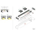 2m aluprofil SURFACE14.V2 EE7F/Y - Ubehandlet aluminium, påbygning, LED skinne