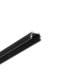 LED strip 2m aluprofil UNI12 BCD/U - Sort anodiseret, påbygning, LED skinne