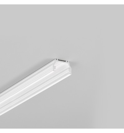 2m aluprofil UNI12 BCD/U - Hvid lakeret, påbygning, LED skinne