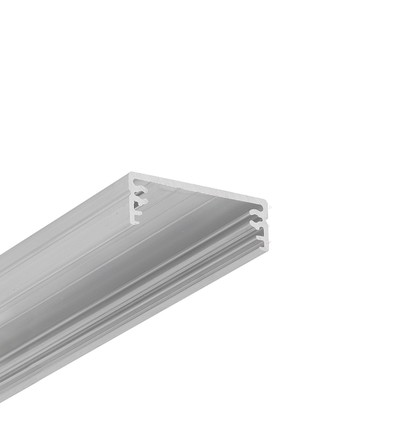 1m aluprofil WIDE24 G/W - Ubehandlet aluminium, påbygning, LED skinne