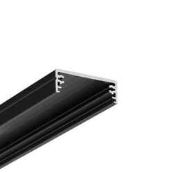 LED strip 1m aluprofil WIDE24 G/W - Sort anodiseret, påbygning, LED skinne