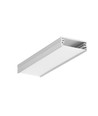 1m aluprofil WIDE24 G/W - Ubehandlet aluminium, påbygning, LED skinne