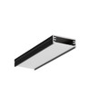 1m aluprofil WIDE24 G/W - Sort anodiseret, påbygning, LED skinne