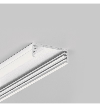 1m aluprofil WIDE24 G/W - Hvid lakeret, påbygning, LED skinne