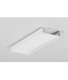 1m aluprofil WIDE24 G/W - Hvid lakeret, påbygning, LED skinne