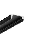 2m aluprofil WIDE24 G/W - Sort anodiseret, påbygning, LED skinne