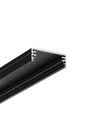 2m aluprofil WIDE24 G/W - Sort anodiseret, påbygning, LED skinne