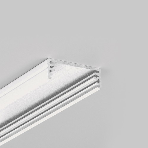 2m aluprofil WIDE24 G/W - Hvid lakeret, påbygning, LED skinne