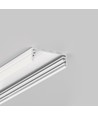 2m aluprofil WIDE24 G/W - Hvid lakeret, påbygning, LED skinne
