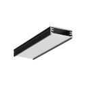 2m aluprofil WIDE24 G/W - Sort anodiseret, påbygning, LED skinne