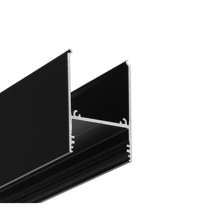 1m aluprofil COMBO30-01 ACDE-9 - Sort anodiseret, påbygning, LED skinne