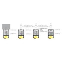 1m aluprofil COMBO30-01 ACDE-9 - Sort anodiseret, påbygning, LED skinne