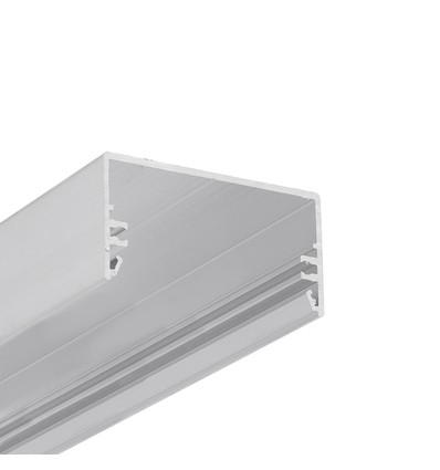 1m aluprofil LOWI C10 - Ubehandlet aluminium, påbygning, LED skinne