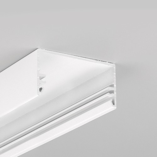 1m aluprofil LOWI C10 - Hvid lakeret, påbygning, LED skinne