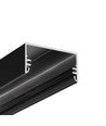 1m aluprofil LOWI C10 - Sort lakeret, påbygning, LED skinne