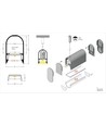1m aluprofil NAMI23 CD-9 - Beige lakeret, påbygning, LED skinne