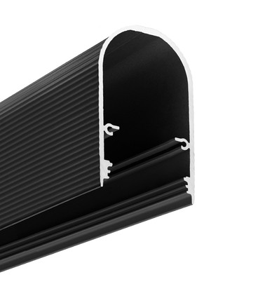 2m aluprofil NAMI23 CD-9 - Sort anodiseret, påbygning, LED skinne