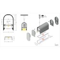 2m aluprofil NAMI23 CD-9 - Sort anodiseret, påbygning, LED skinne