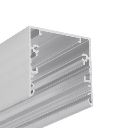 1m aluprofil PHIL53 C10 - Ubehandlet aluminium, påbygning, LED skinne