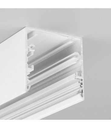 1m aluprofil PHIL53 C10 - Hvid lakeret, påbygning, LED skinne 1m aluprofil PHIL53 C10 - Hvid lakeret, påbygning, LED skinne