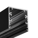 2m aluprofil PHIL53 C10 - Sort lakeret, påbygning, LED skinne