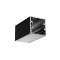 2m aluprofil PHIL53 C10 - Sort lakeret, påbygning, LED skinne