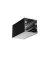 2m aluprofil PHIL53 C10 - Sort lakeret, påbygning, LED skinne