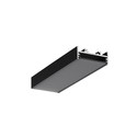 1m aluprofil VARIO30-01 ACDE-9/TY - Sort anodiseret, påbygning, LED skinne