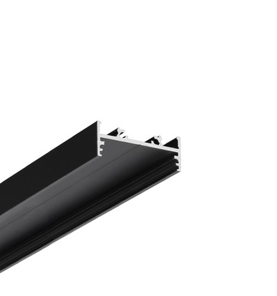 2m aluprofil VARIO30-01 ACDE-9/TY - Sort anodiseret, påbygning, LED skinne