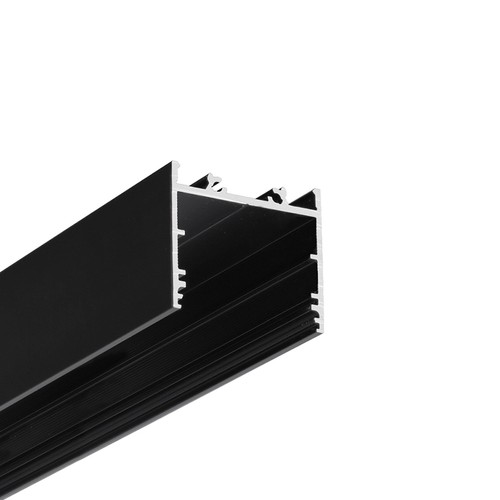 2m aluprofil VARIO30-02 ACDE-9/TY - Sort anodiseret, påbygning, LED skinne