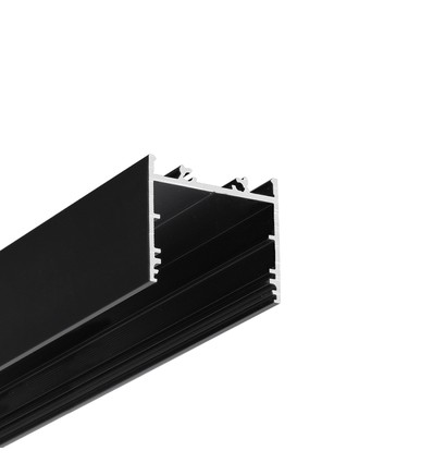 2m aluprofil VARIO30-02 ACDE-9/TY - Sort anodiseret, påbygning, LED skinne