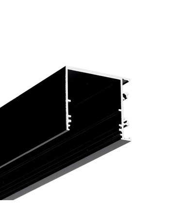 2m aluprofil VARIO30-03 ACDE-9/TY - Sort anodiseret, påbygning, LED skinne