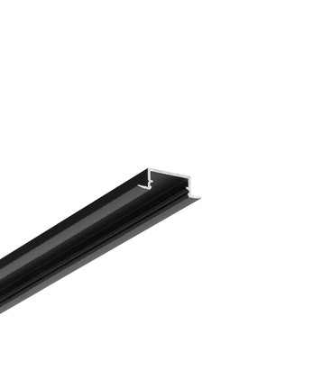 1m aluprofil BEGTIN12 J/S - Sort anodiseret, indbygget, LED skinne