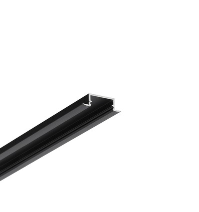 2m aluprofil BEGTIN12 J/S - Sort anodiseret, indbygget, LED skinne